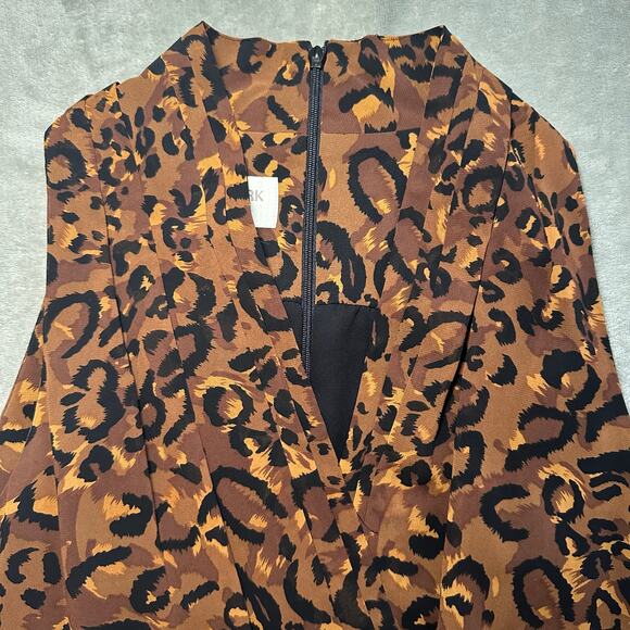 Vintage Jones New York Maxi Dress Women Size 8 Leopard Print Pleated Sleeveless - Picture 7 of 15